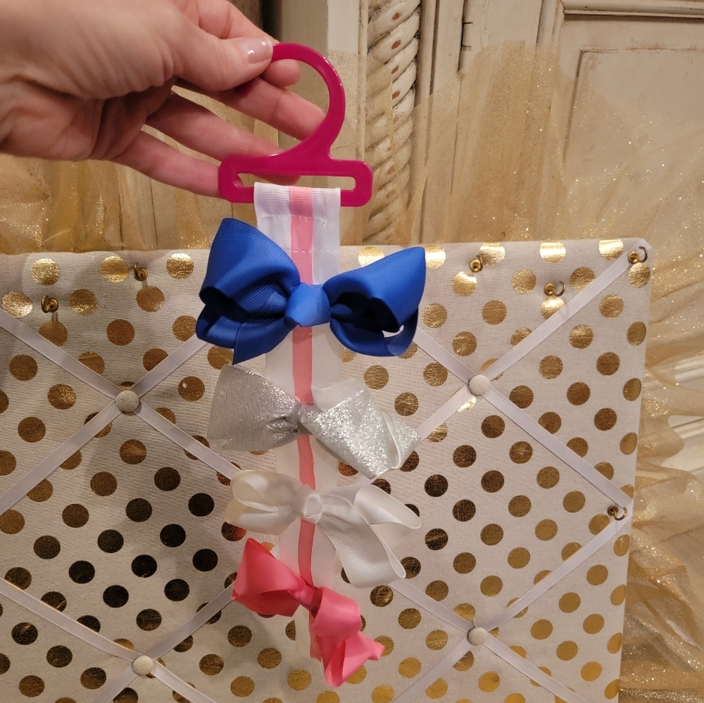 Colorful Bow Hair Clips And Holder